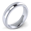 GoldQuest Jewelers in Boston classic platinum 4 mm wedding band with milgrain