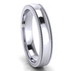 GoldQuest Jewelers in Boston classic platinum 4 mm wedding band with milgrain