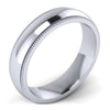 GoldQuest Jewelers in Boston classic platinum 5 mm wedding band with milgrain