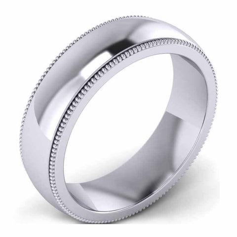 GoldQuest Jewelers in Boston classic platinum 6 mm wedding band with milgrain