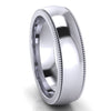 GoldQuest Jewelers in Boston classic platinum 6 mm wedding band with milgrain