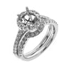GoldQuest Jewelers in Boston shared prong set curved matching wedding band