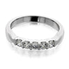 GoldQuest Jewelers in Boston shared prong diamond bezel on the side wedding band