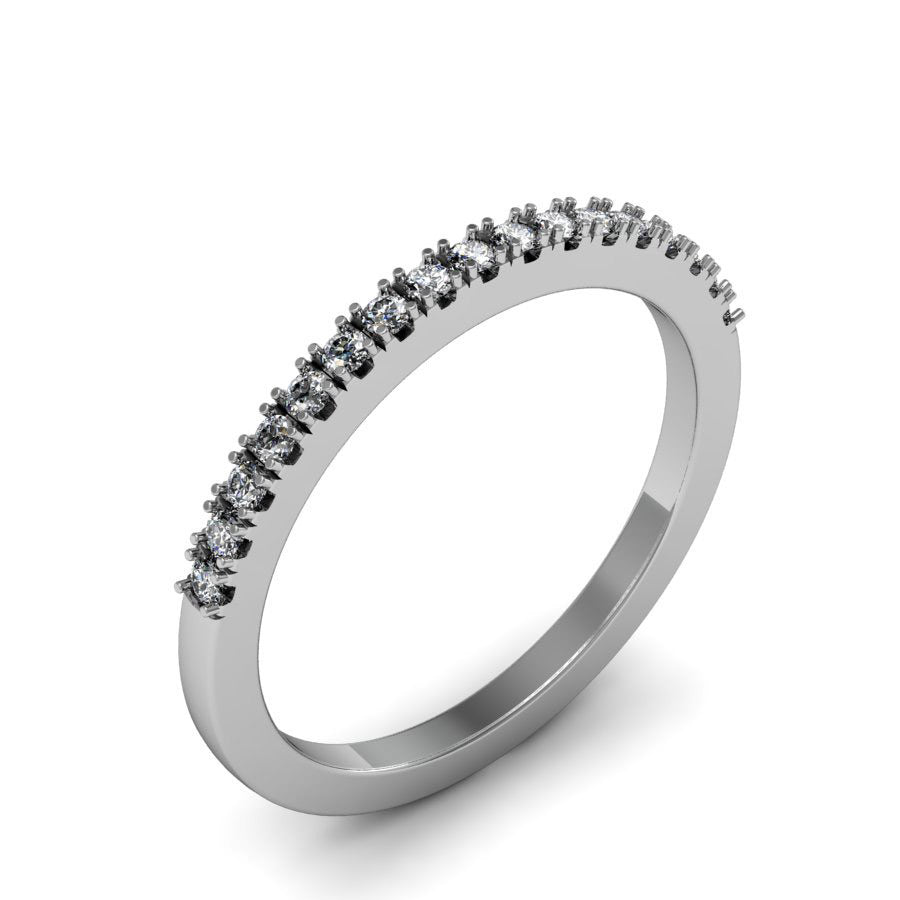 GoldQuest Jewelers in Boston split prong half way diamond wedding band