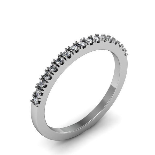 GoldQuest Jewelers in Boston split prong half way diamond wedding band