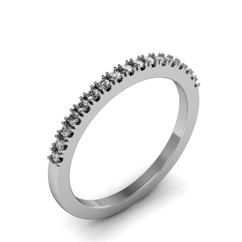 GoldQuest Jewelers in Boston split prong half way diamond wedding band