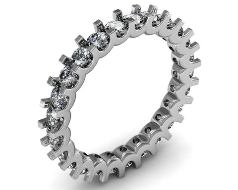 GoldQuest Jewelers in Boston u-shaped prong set eternity wedding band
