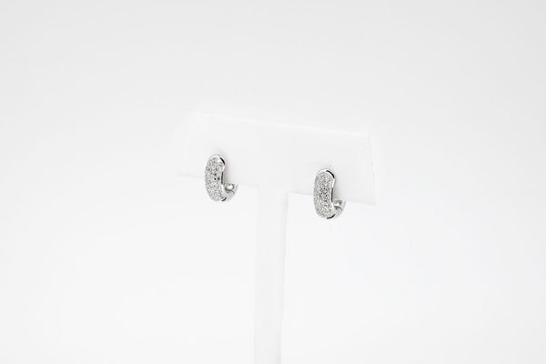 Three Row Pave Set Earrings