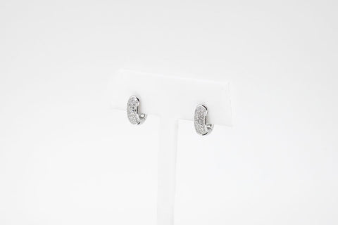 Three Row Pave Set Earrings