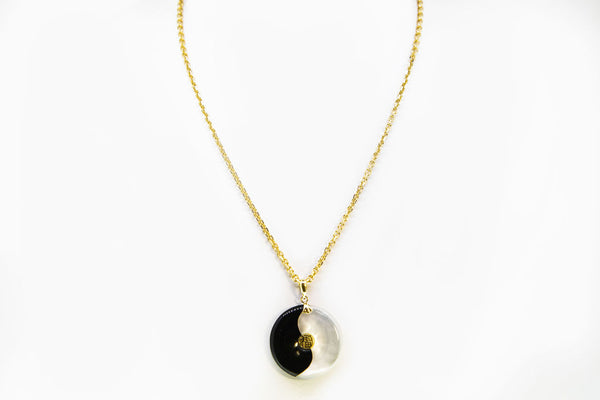 Black Onyx And Mother Of Pearl Pendant