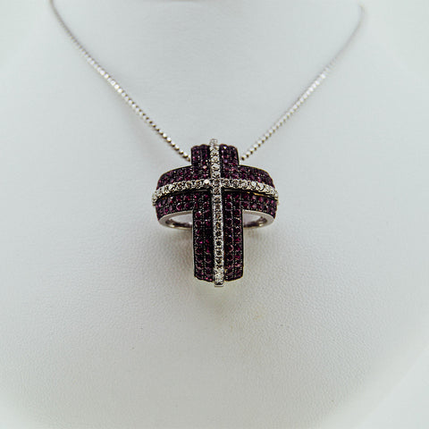 Diamonds Stones Cross necklace from GoldQuestJewelers jewelry store near Boston MA