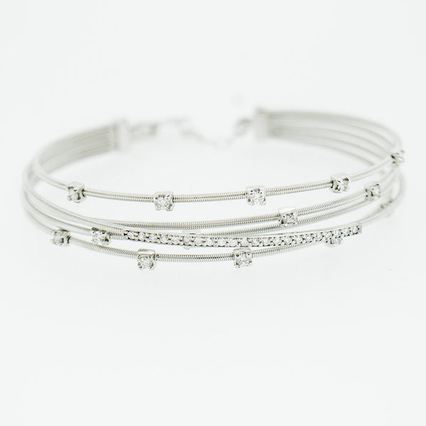 Diamond interlaced bracelet from GoldQuestJewelers jewelry studio in Boston MA