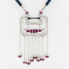 White gold handmade necklace with diamonds and rubies from GoldQuestJewelers near Boston MA